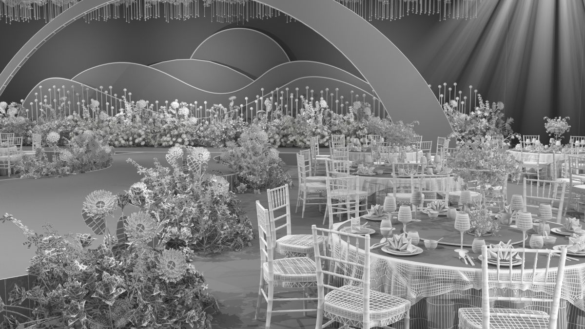 Wedding Banquet Hall 5 3D model_18