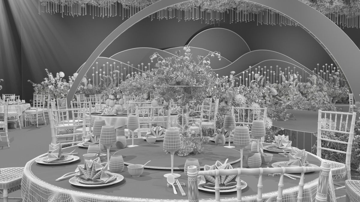 Wedding Banquet Hall 5 3D model_23