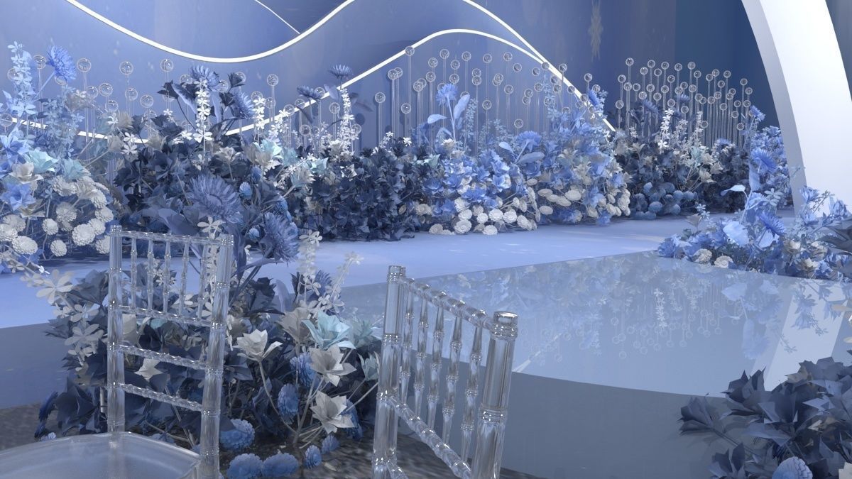 Wedding Banquet Hall 5 3D model_12