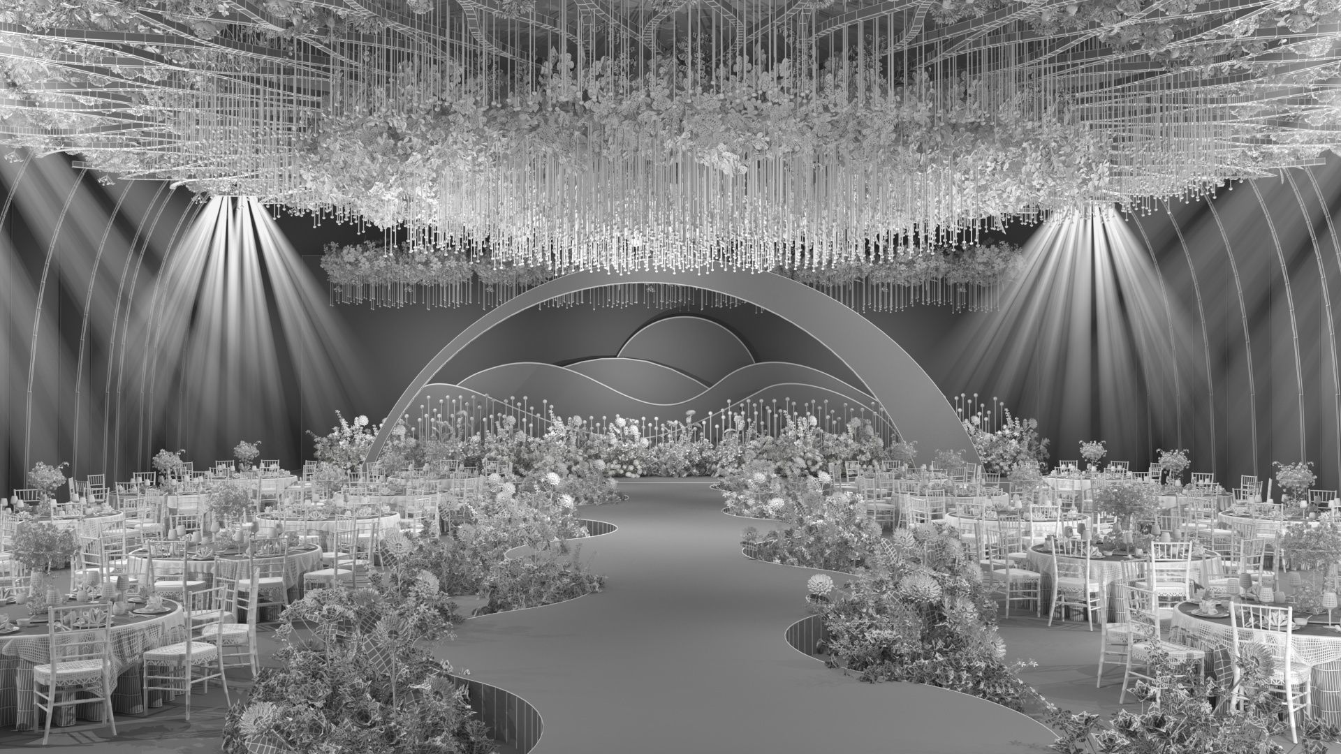 Wedding Banquet Hall 5 3D model_14