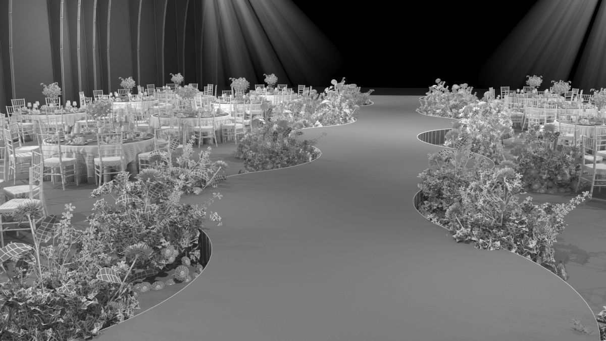 Wedding Banquet Hall 5 3D model_20