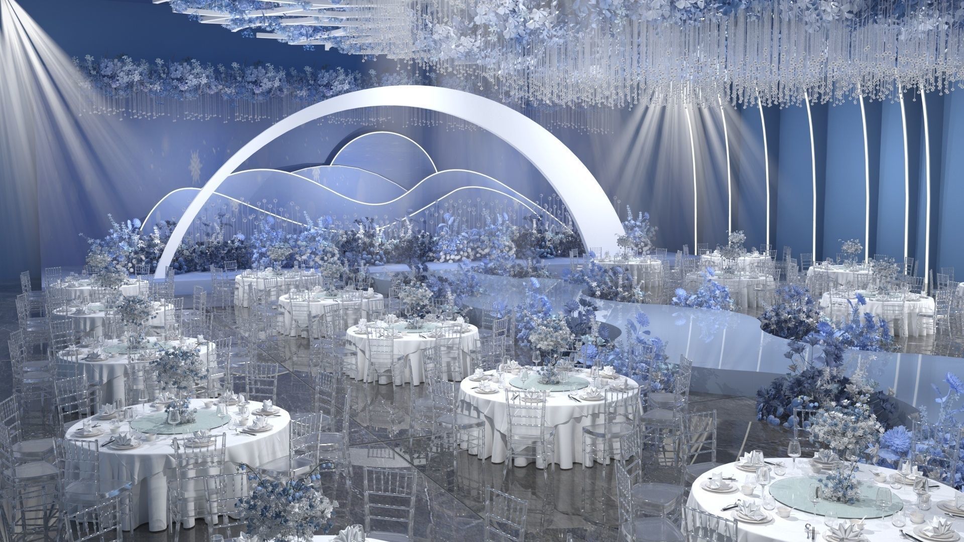 Wedding Banquet Hall 5 3D model_3