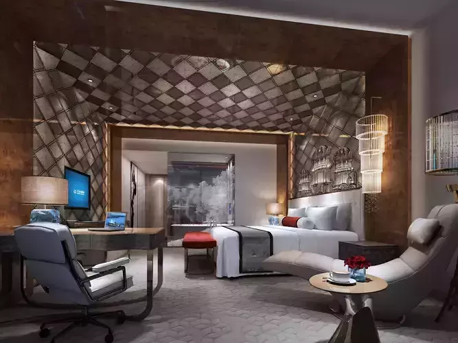 GuestRoom hyatt regency shanghai Low-poly 3D model