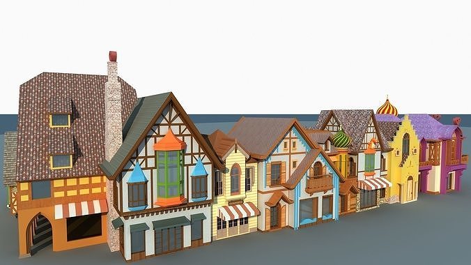 Cartoon Street 1 3D model