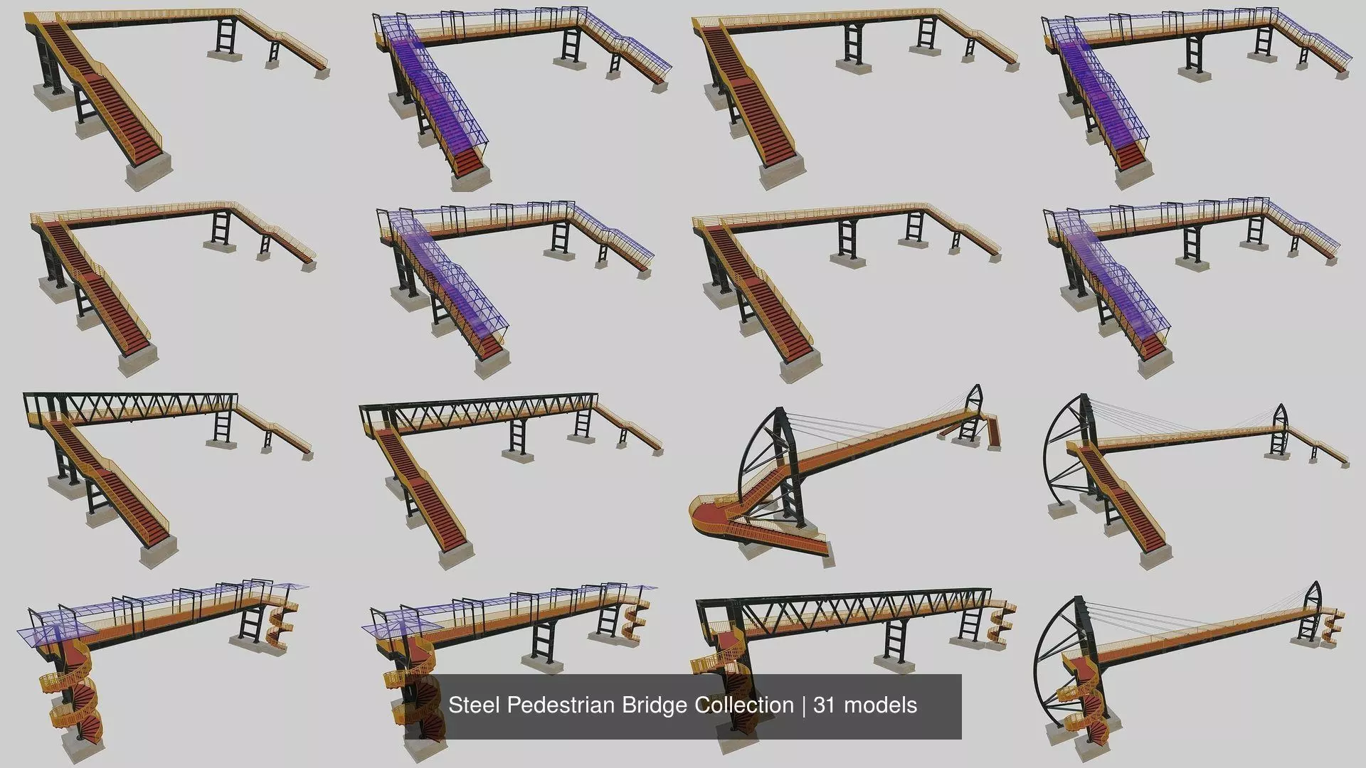 Steel Pedestrian Bridge Collection _0