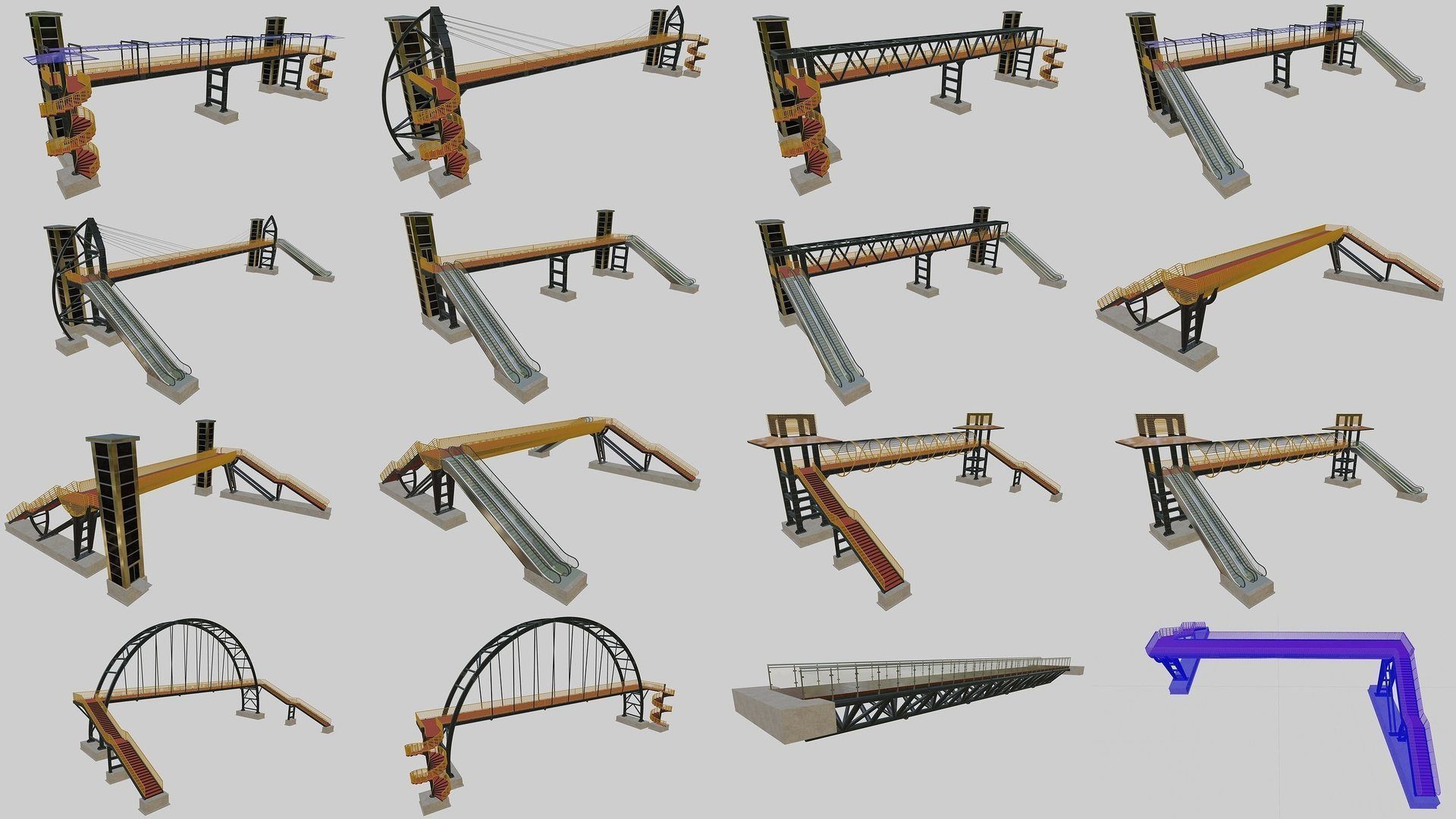 Steel Pedestrian Bridge Collection _1