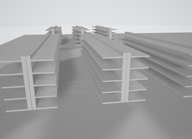 Supermarket shelving Free 3D model