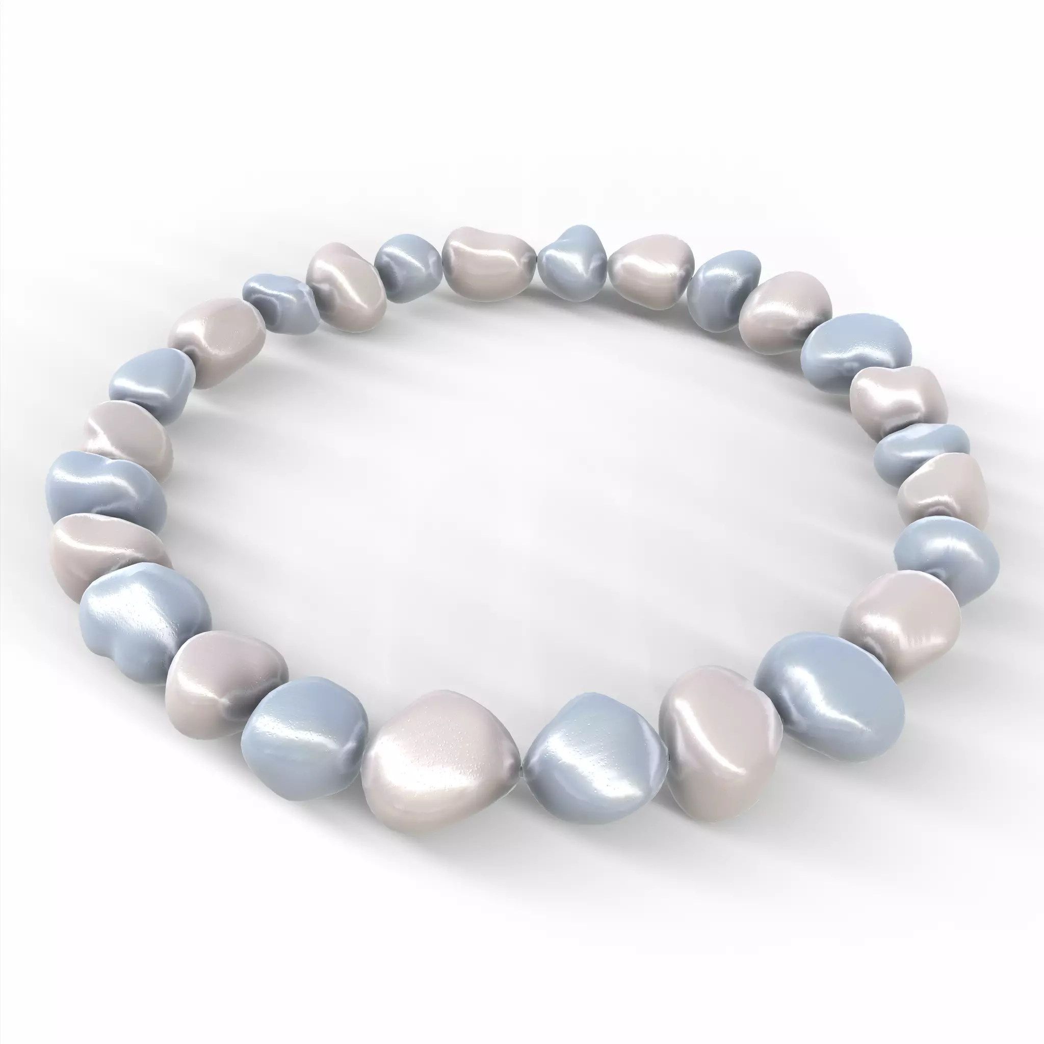 Pearl Bracelet Blue and White - VR-AR GameReady PBR Low-poly 3D model_0