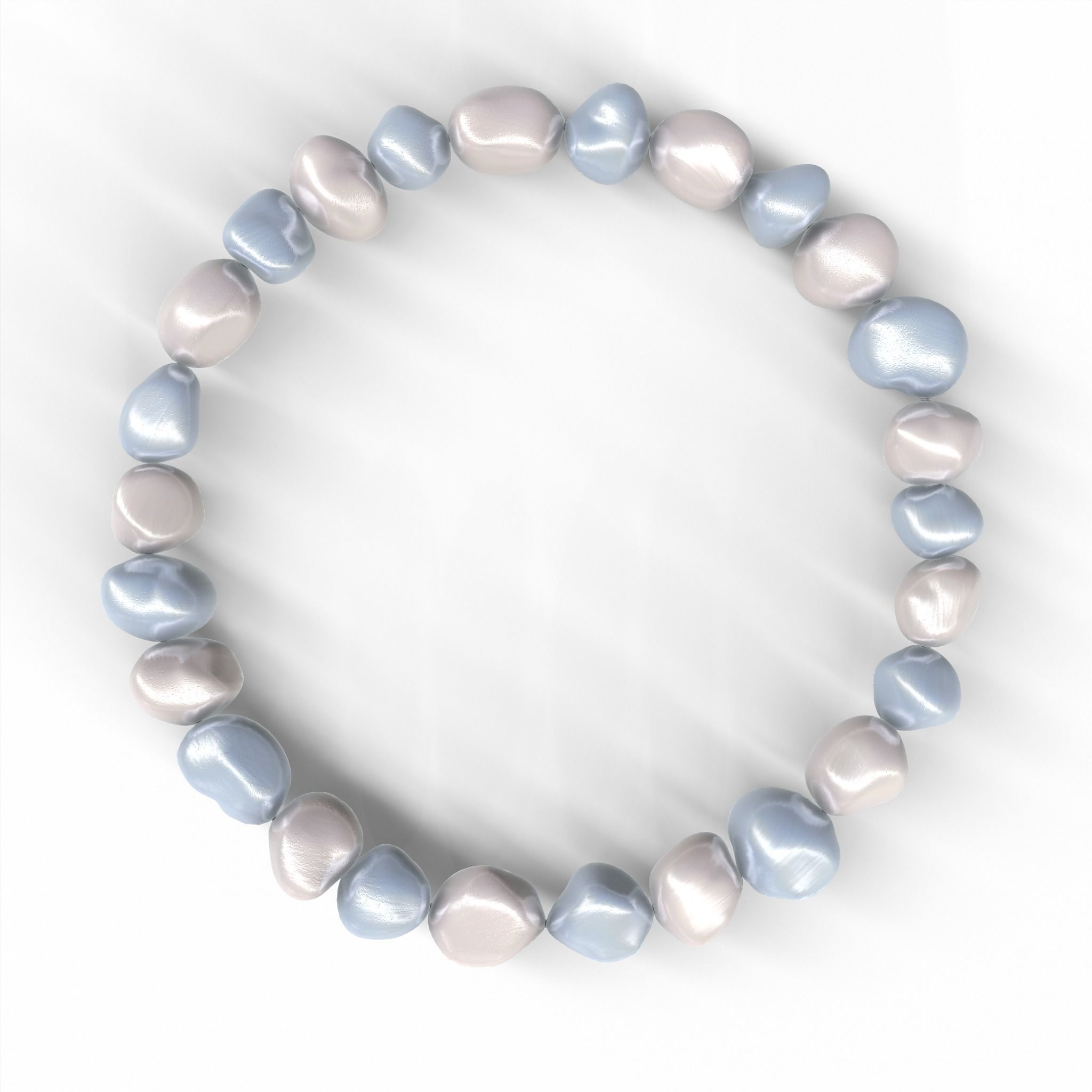 Pearl Bracelet Blue and White - VR-AR GameReady PBR Low-poly 3D model_1