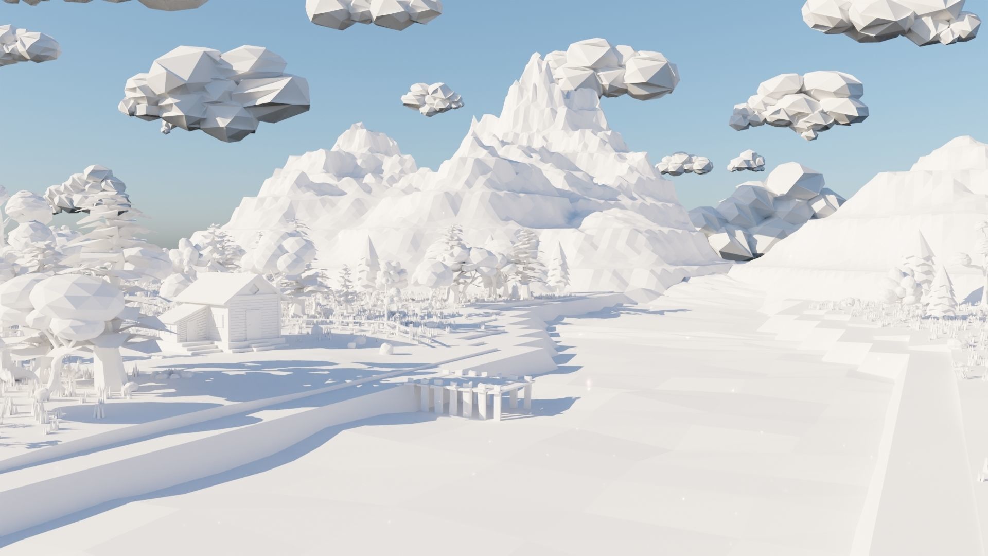 Mountain River Scene 3D model_17