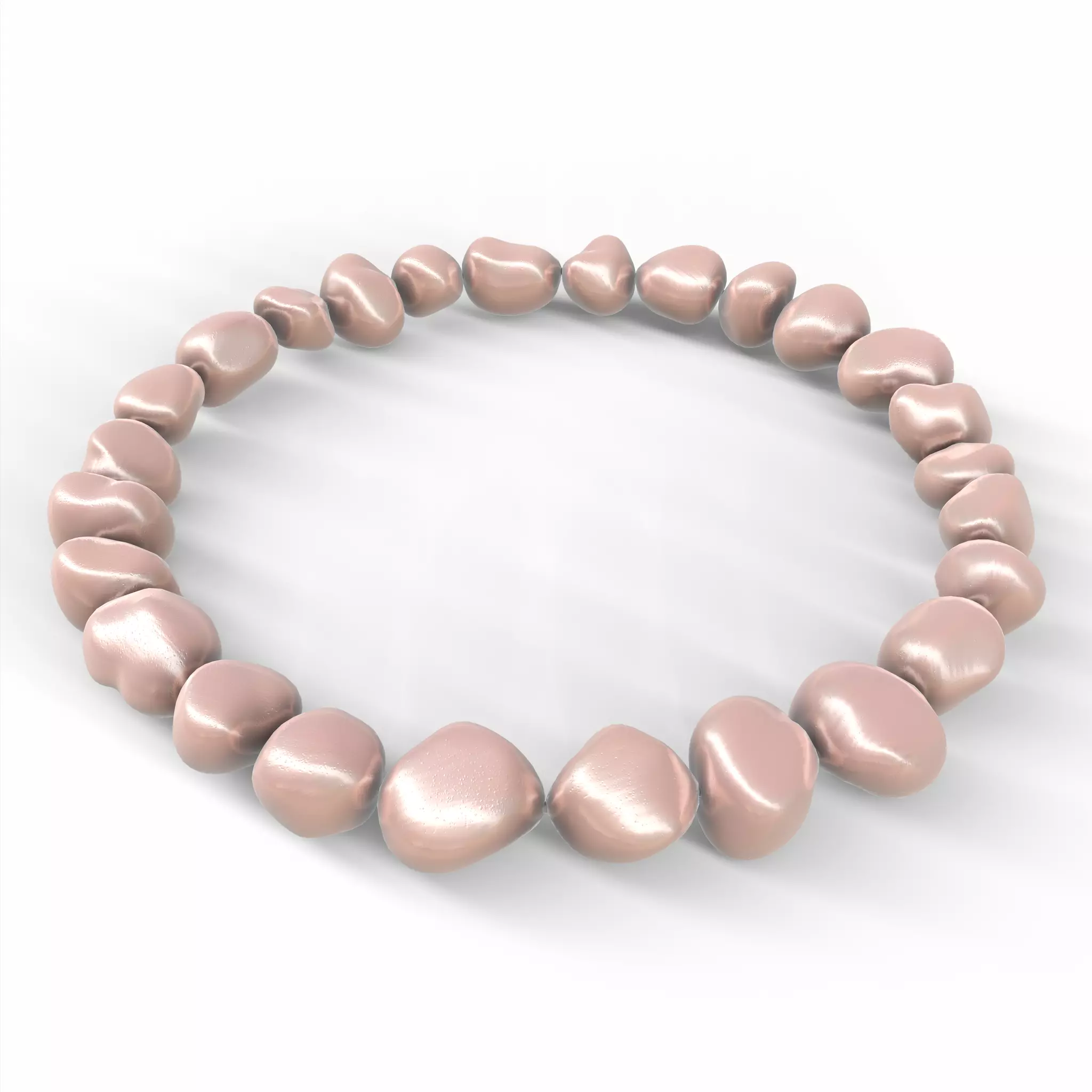 Pearl Bracelet Pink - VR-AR GameReady PBR Low-poly 3D model_0