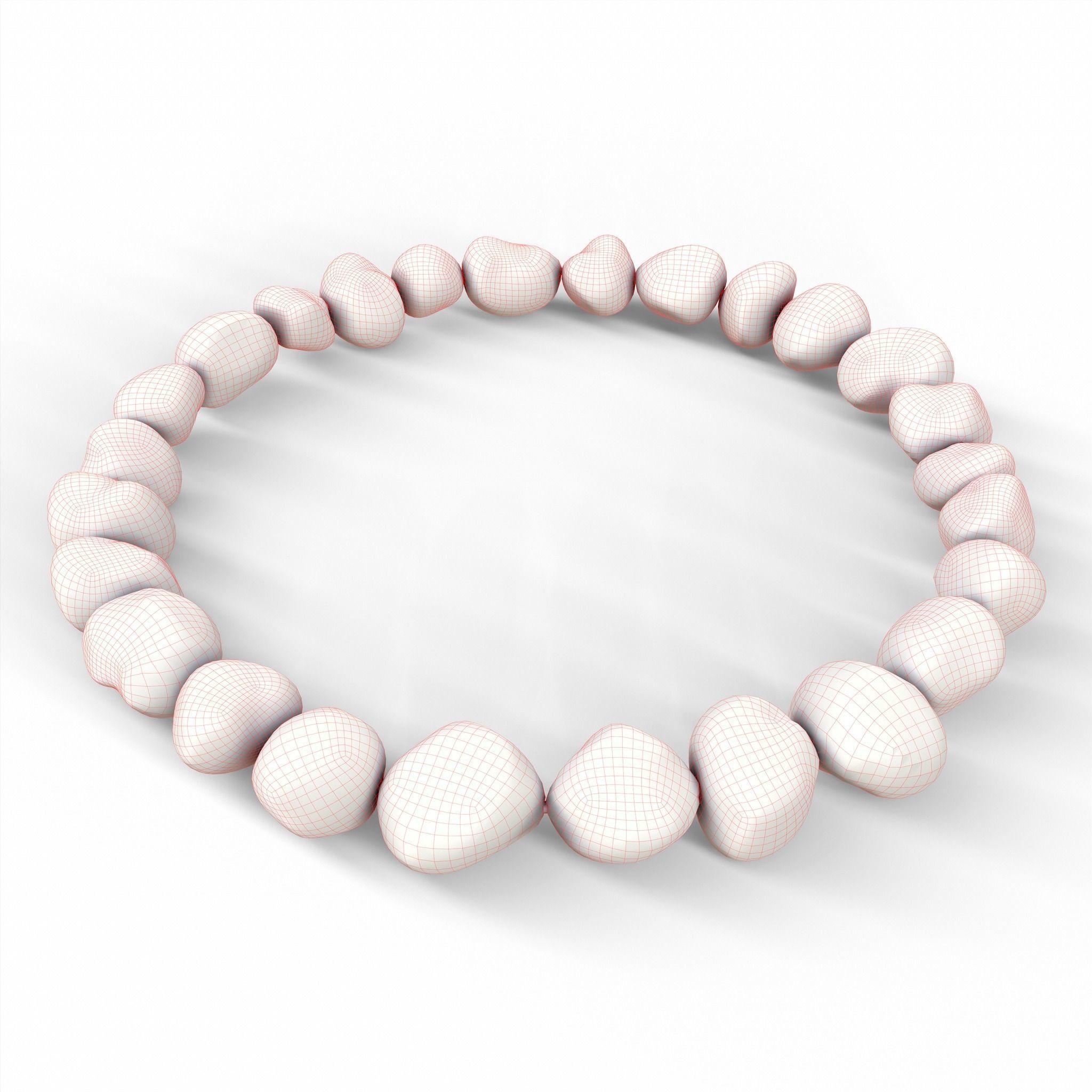 Pearl Bracelet Pink - VR-AR GameReady PBR Low-poly 3D model_4