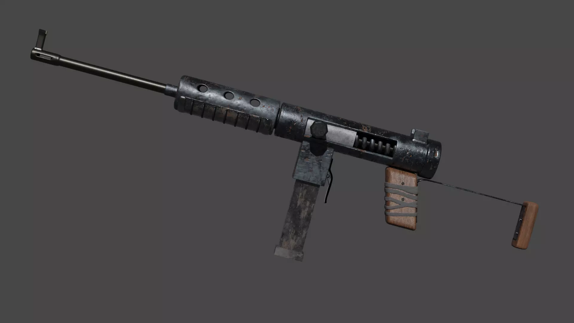 Rusty SMG 3D model_0