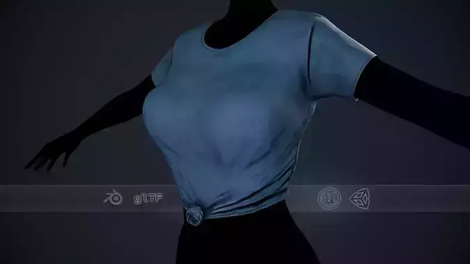 Female Blue T-Shirt Style 5