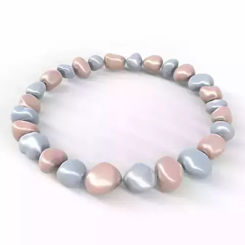 Pearl Bracelet Blue and Pink  - VR-AR GameReady PBR  Low-poly 3D model
