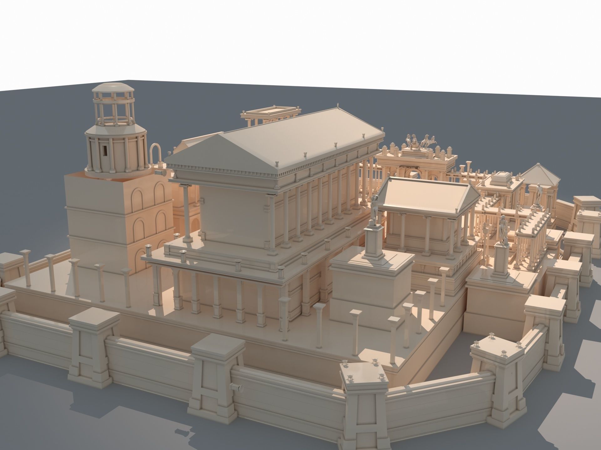 Roman Temple 3D model_4