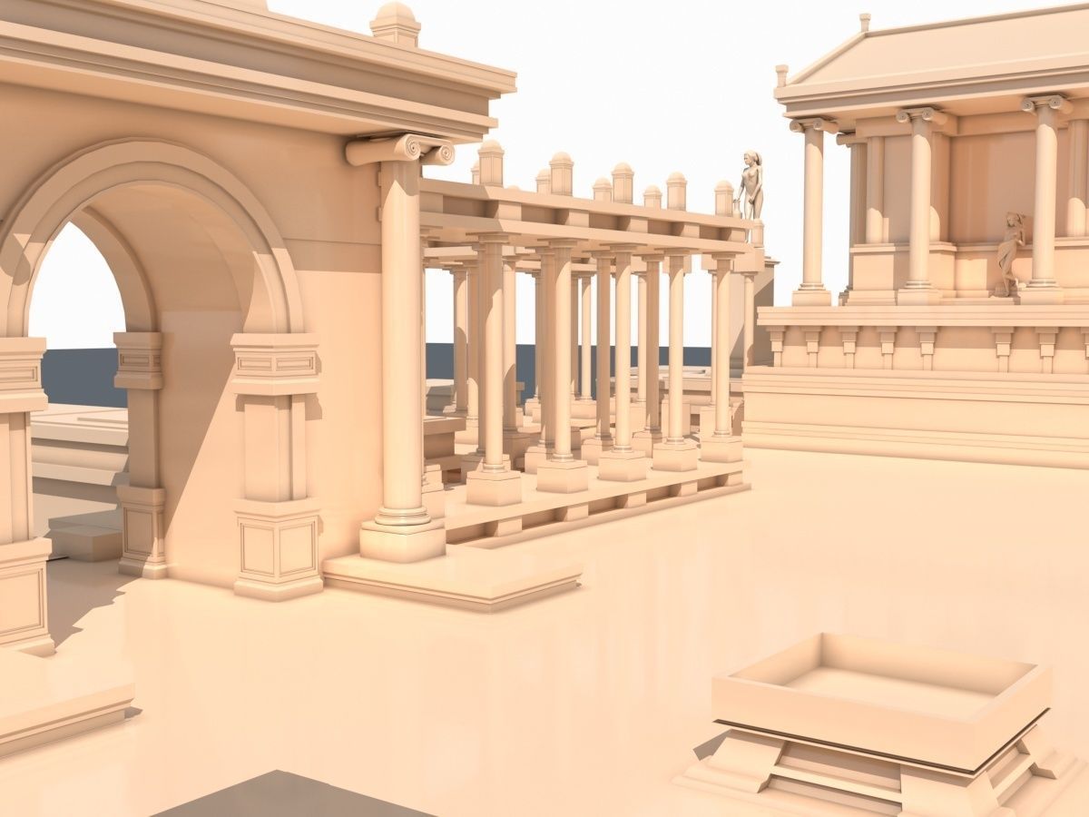 Roman Temple 3D model_7