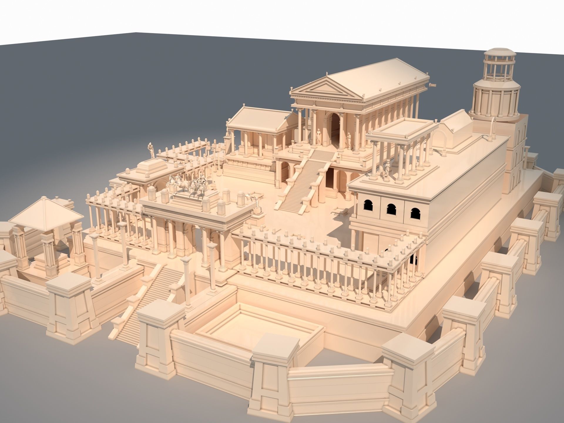 Roman Temple 3D model_2