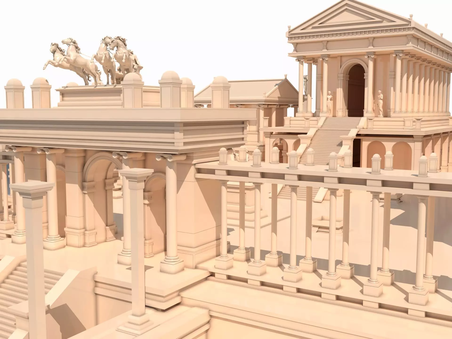 Roman Temple 3D model_0