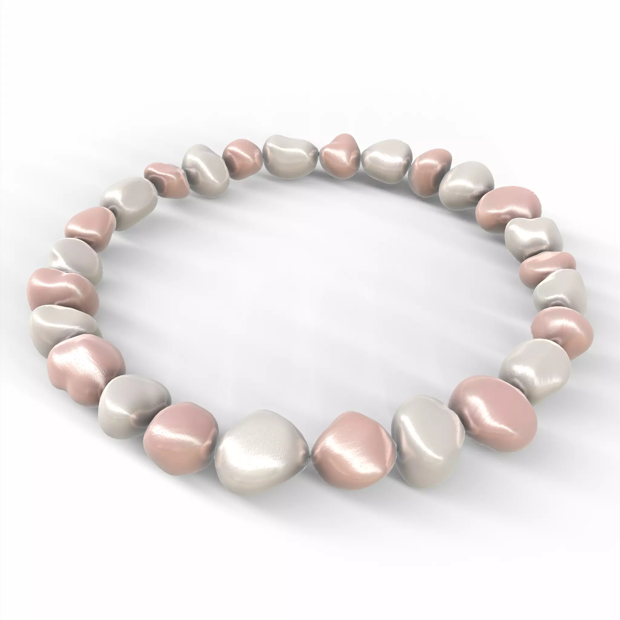 Pearl Bracelet Pink and White - VR-AR GameReady PBR Low-poly 3D model_0