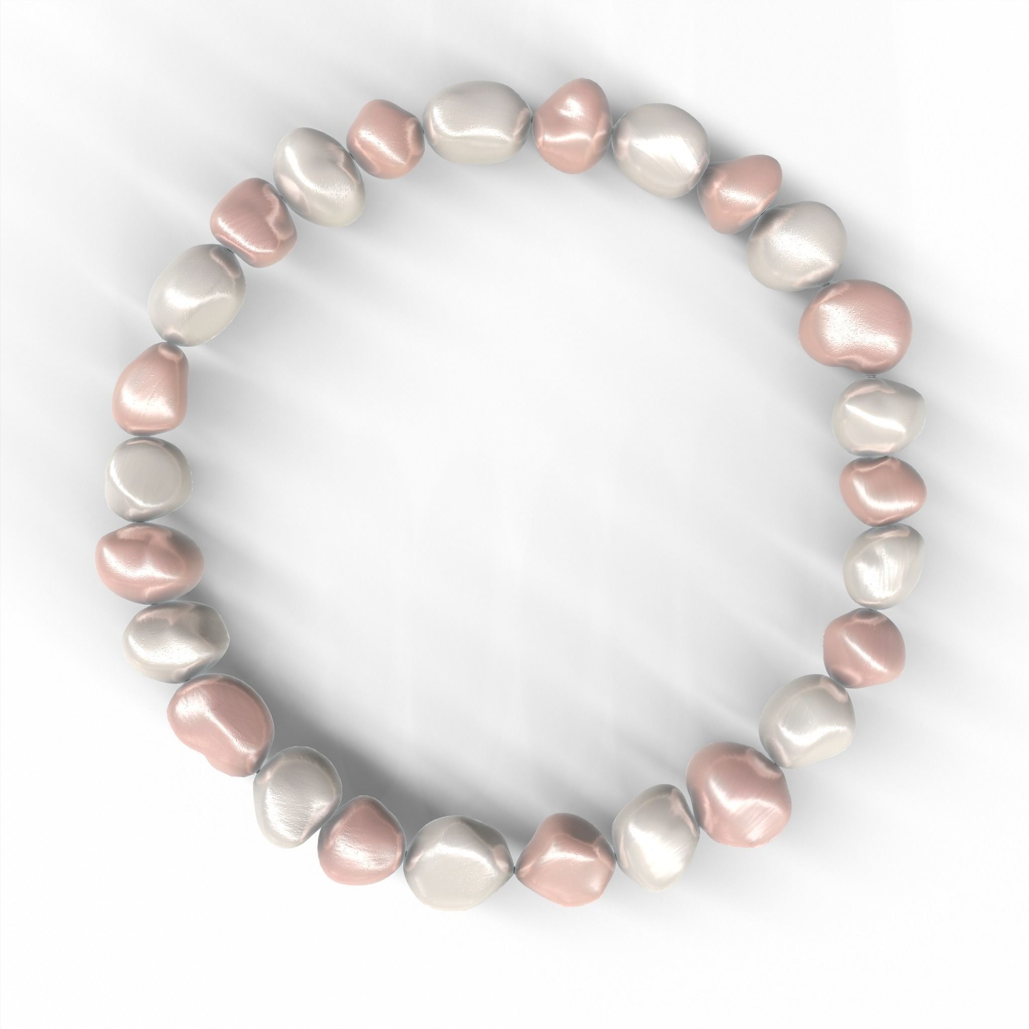 Pearl Bracelet Pink and White - VR-AR GameReady PBR Low-poly 3D model_1
