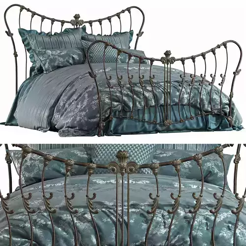 wrought iron vintage bed