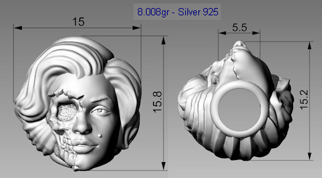 Monroe head bead 3d model for 3d printing 3D print model 3D print model_24