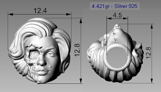 Monroe head bead 3d model for 3d printing 3D print model 3D print model_23