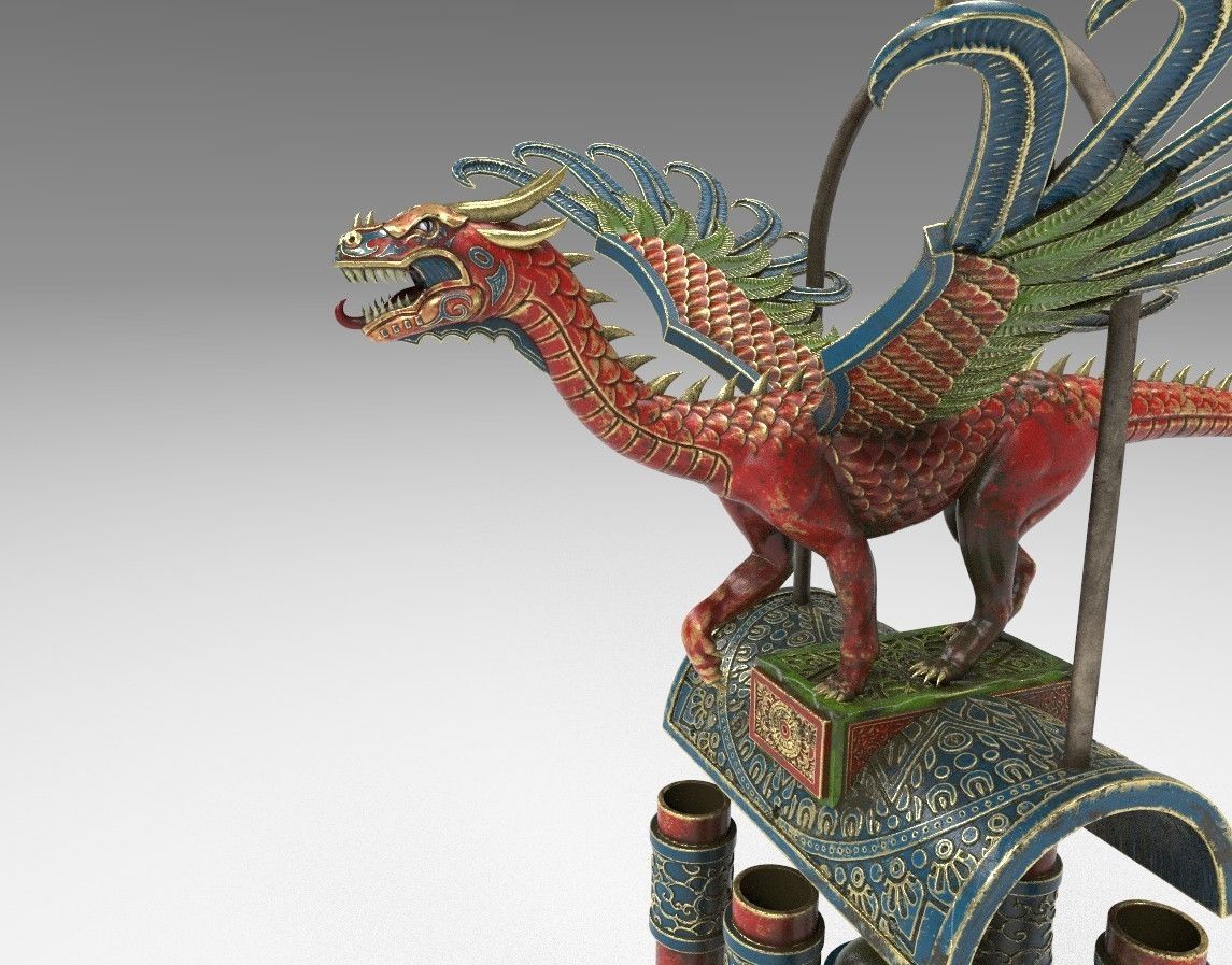 Dragon Wind Chime 3D model_1