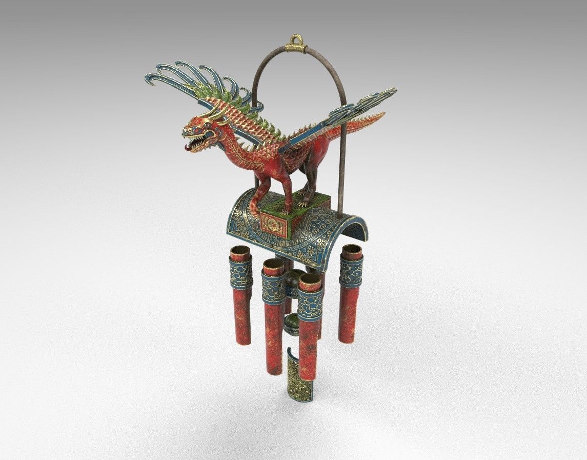 Dragon Wind Chime 3D model_3