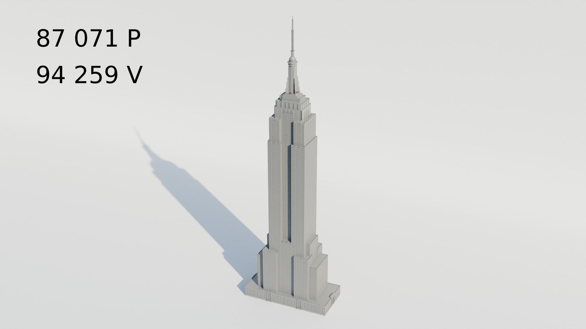 NYC Empire State Building Low-poly 3D model_14