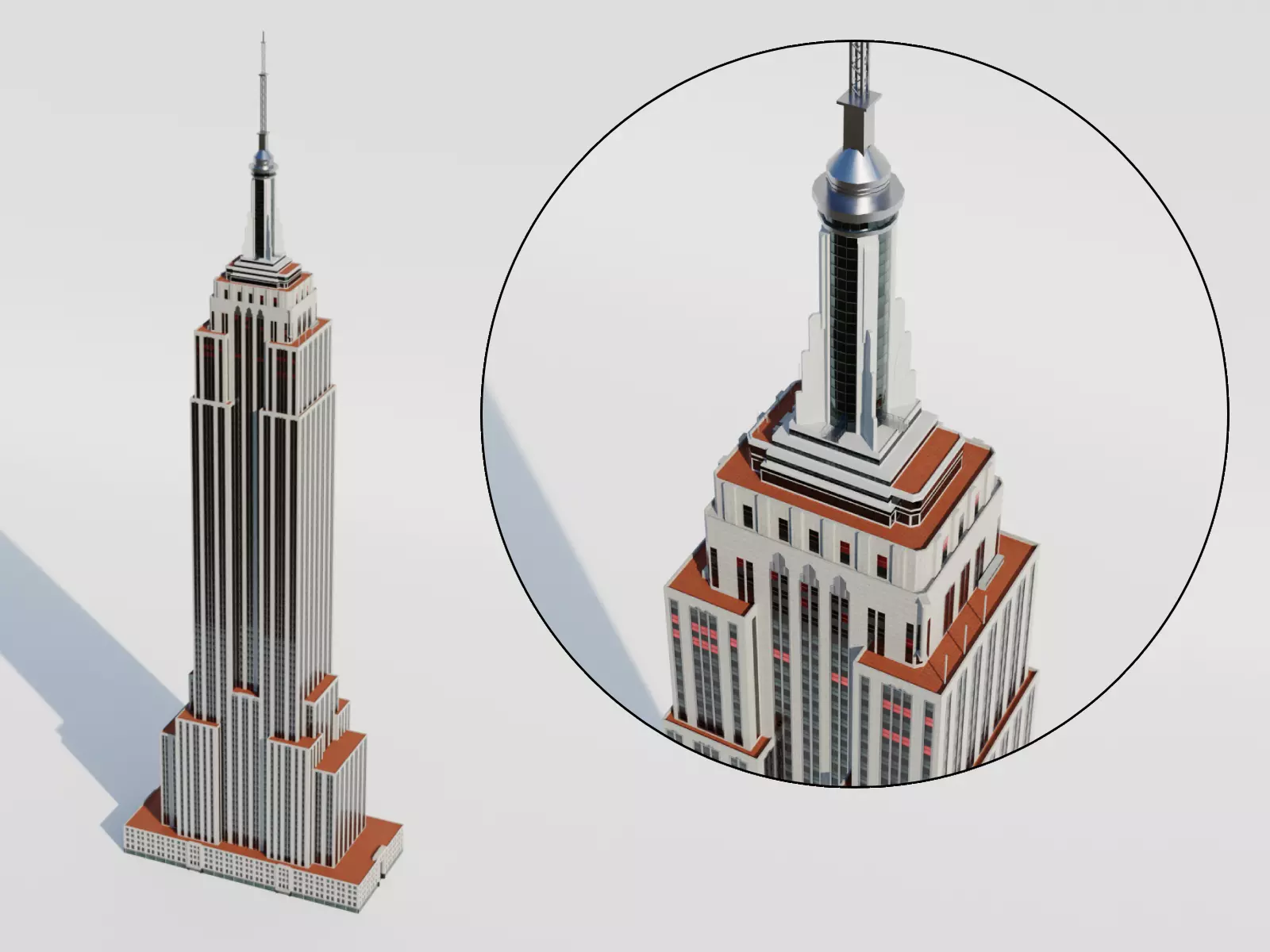 NYC Empire State Building Low-poly 3D model_0