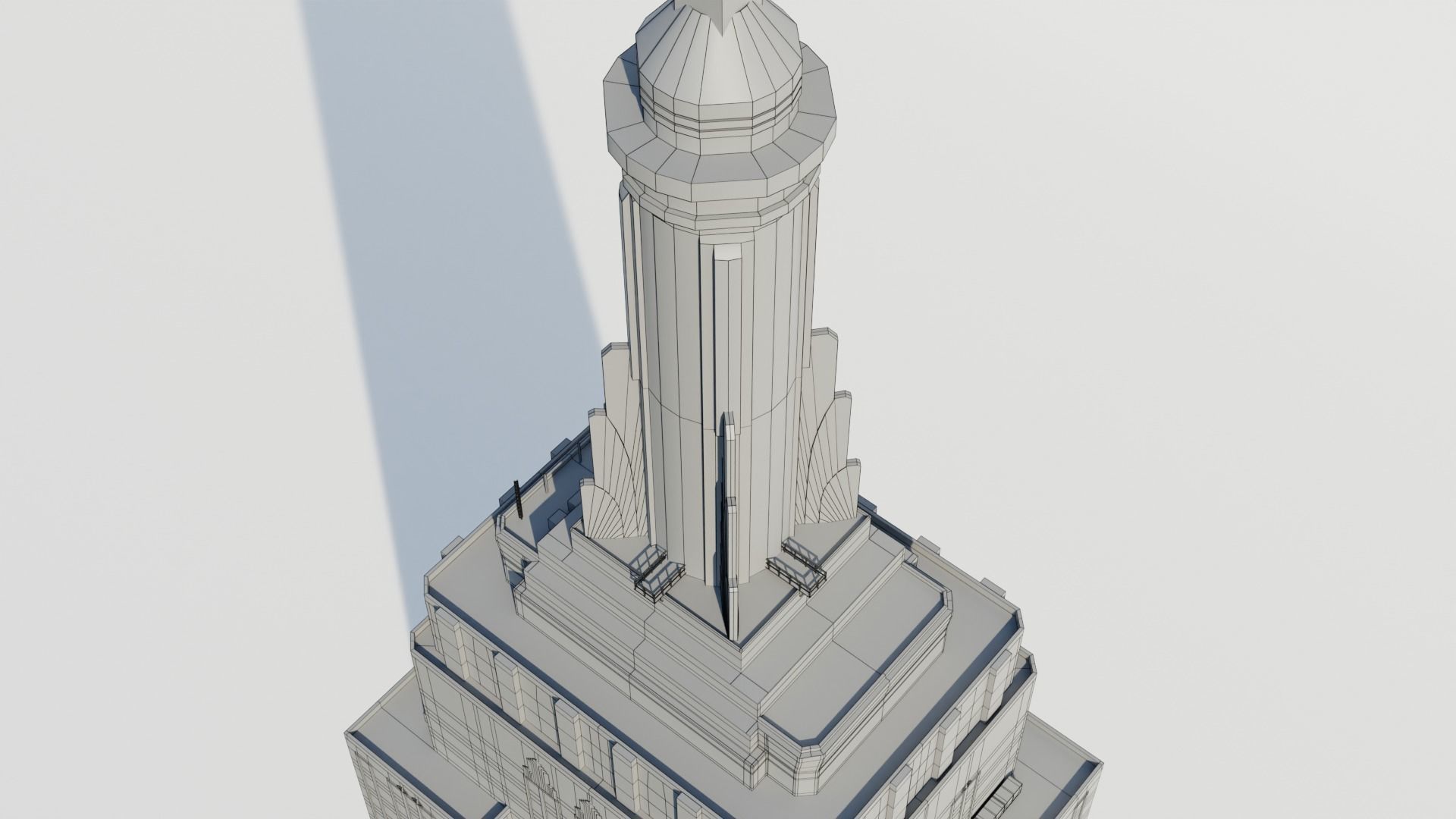NYC Empire State Building Low-poly 3D model_13