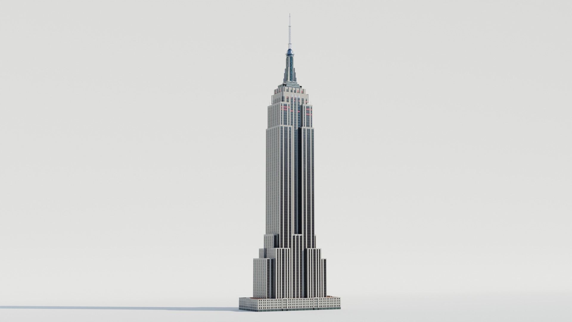 NYC Empire State Building Low-poly 3D model_3