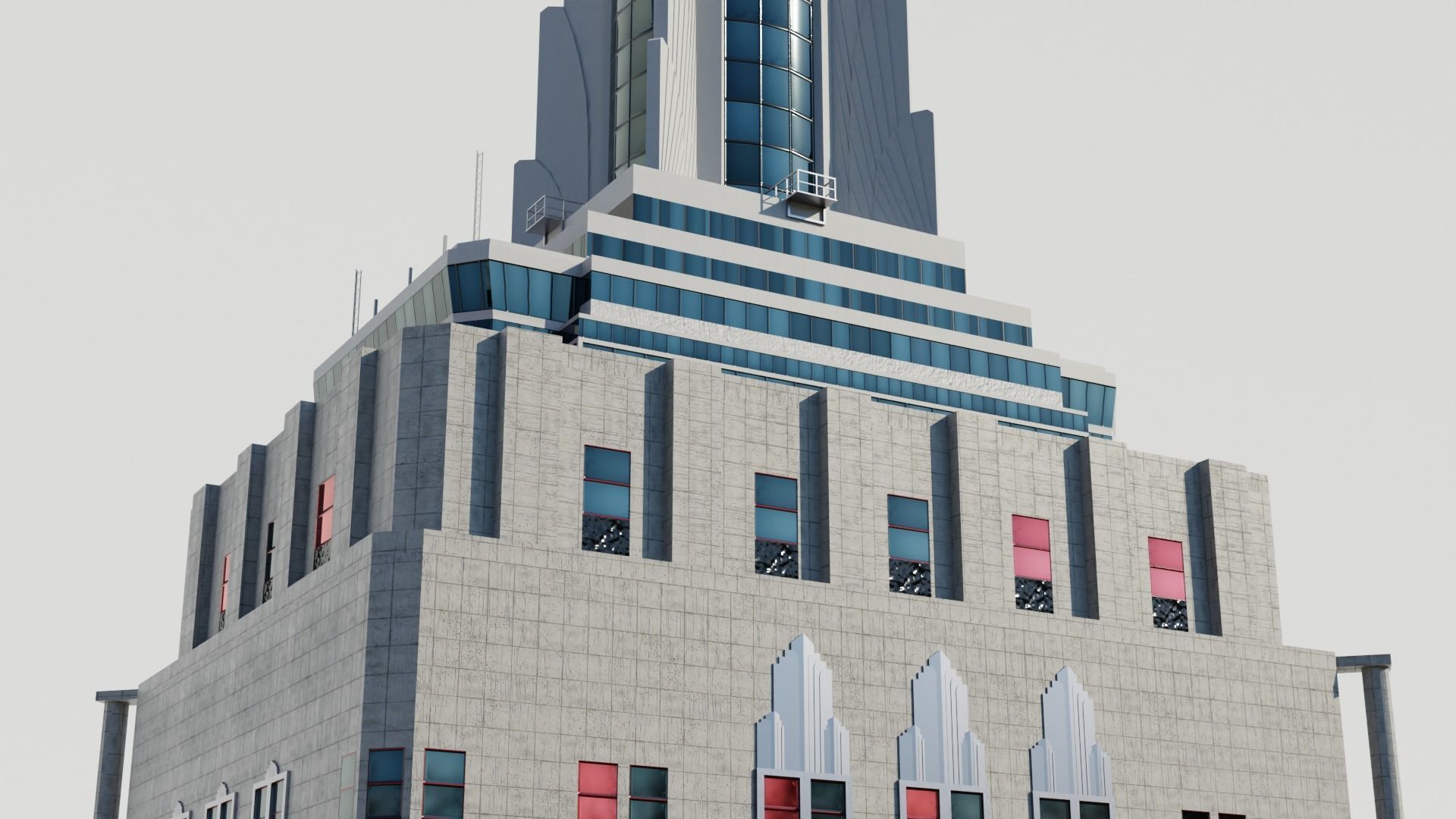 NYC Empire State Building Low-poly 3D model_10