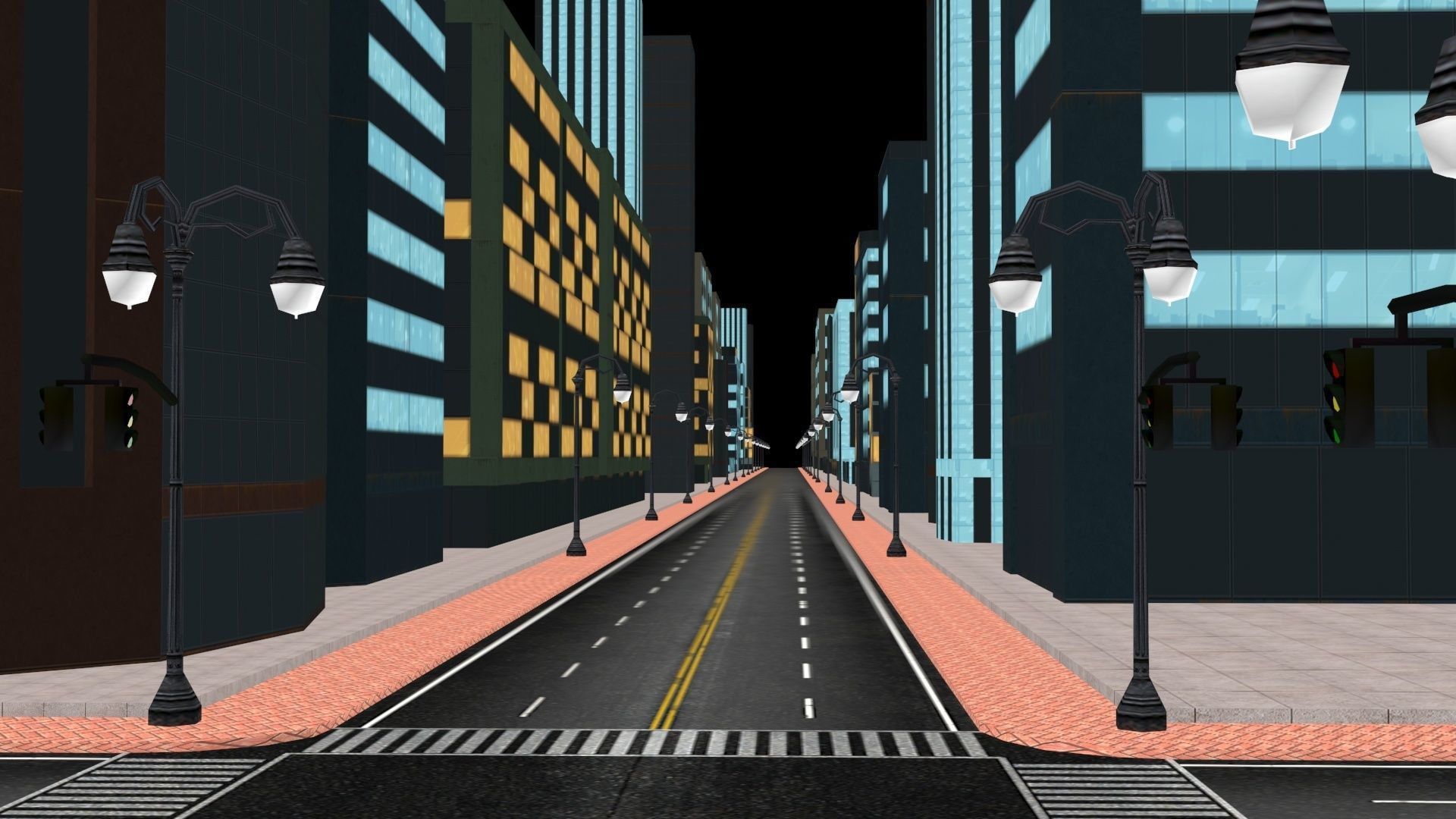 Night Racing Kit 3D Model with City Lights 2025 Low-poly 3D model_2