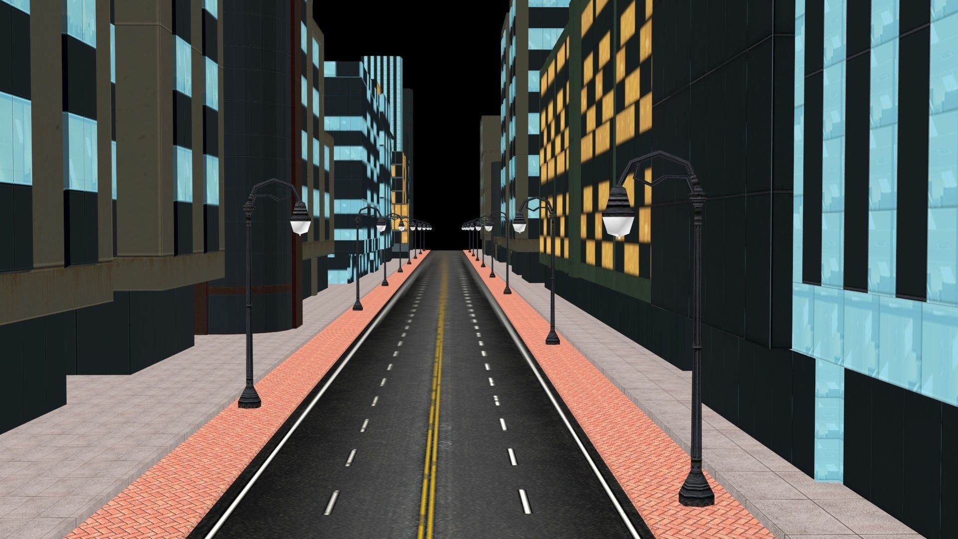 Night Racing Kit 3D Model with City Lights 2025 Low-poly 3D model_6