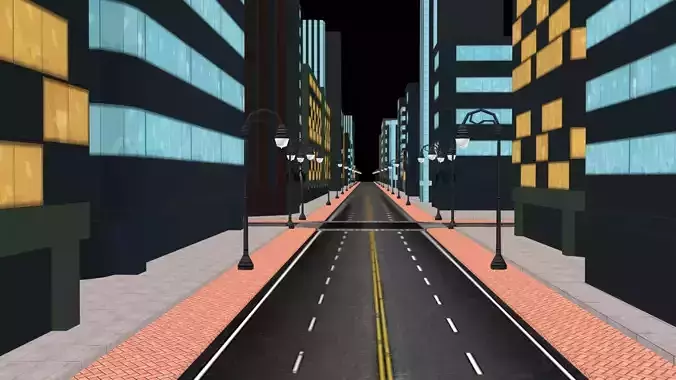 Night Racing Kit 3D Model with City Lights 2025