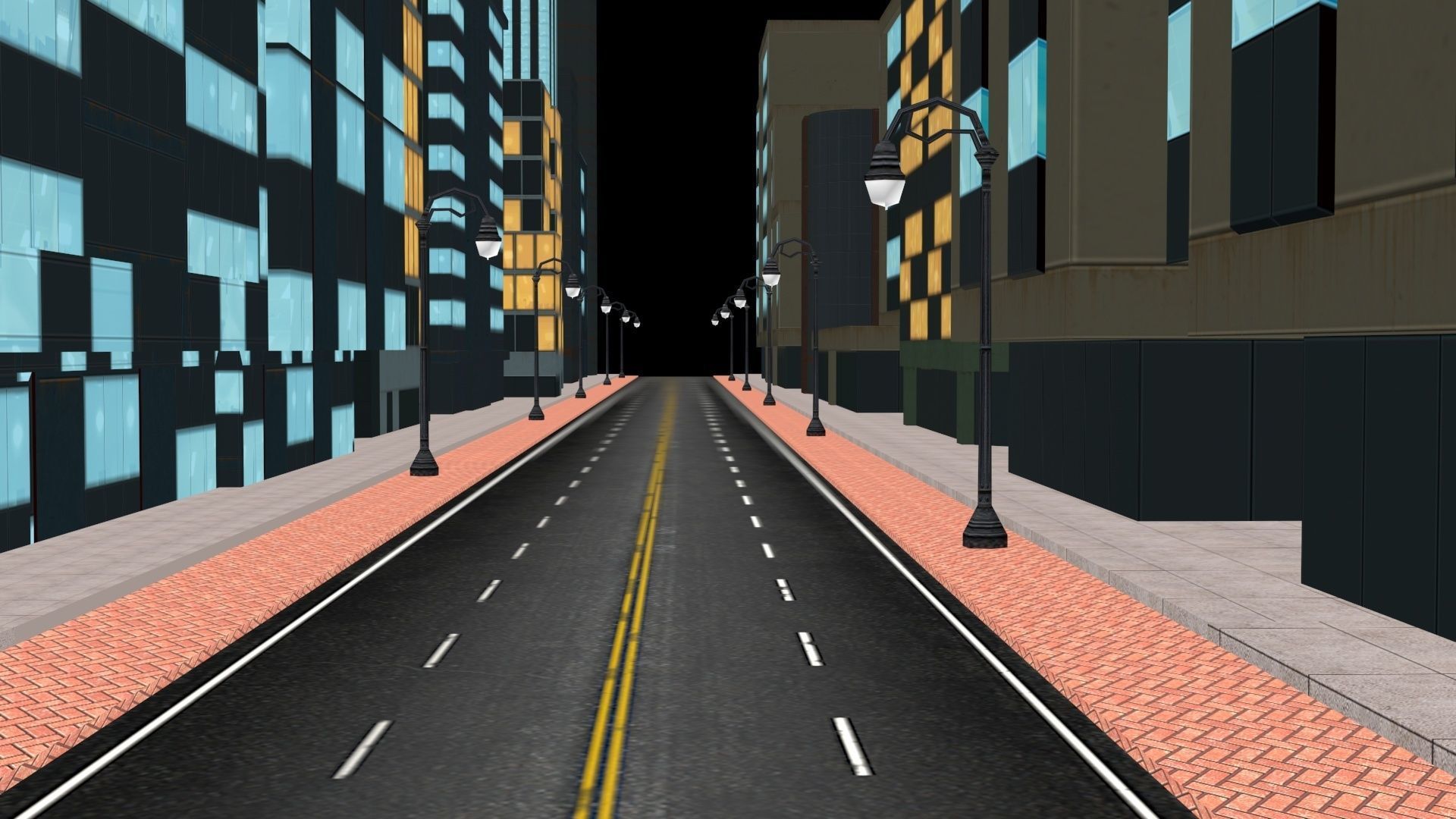 Night Racing Kit 3D Model with City Lights 2025 Low-poly 3D model_8