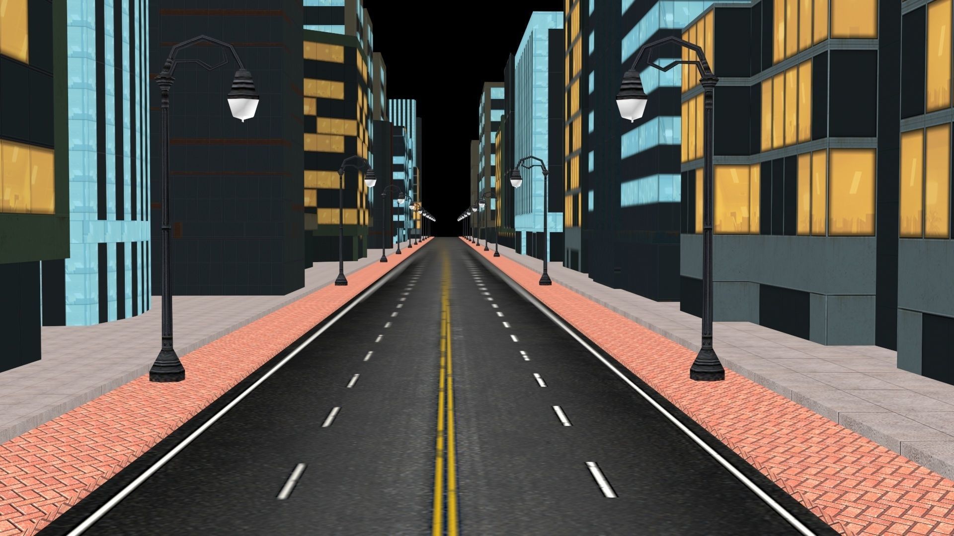 Night Racing Kit 3D Model with City Lights 2025 Low-poly 3D model_4