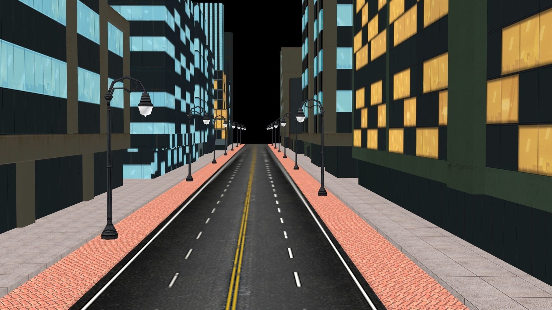 Night Racing Kit 3D Model with City Lights 2025 Low-poly 3D model_7