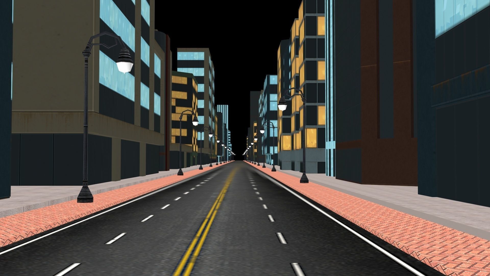 Night Racing Kit 3D Model with City Lights 2025 Low-poly 3D model_9