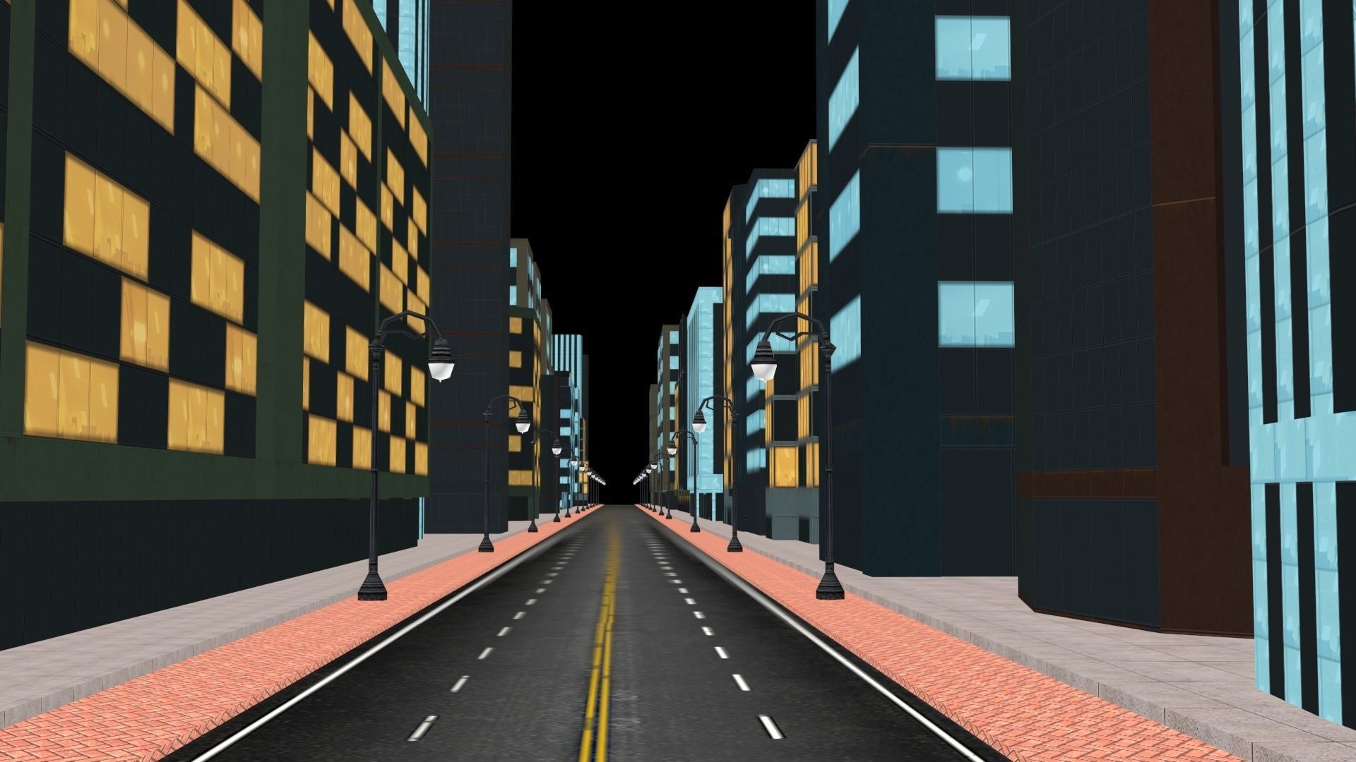 Night Racing Kit 3D Model with City Lights 2025 Low-poly 3D model_3