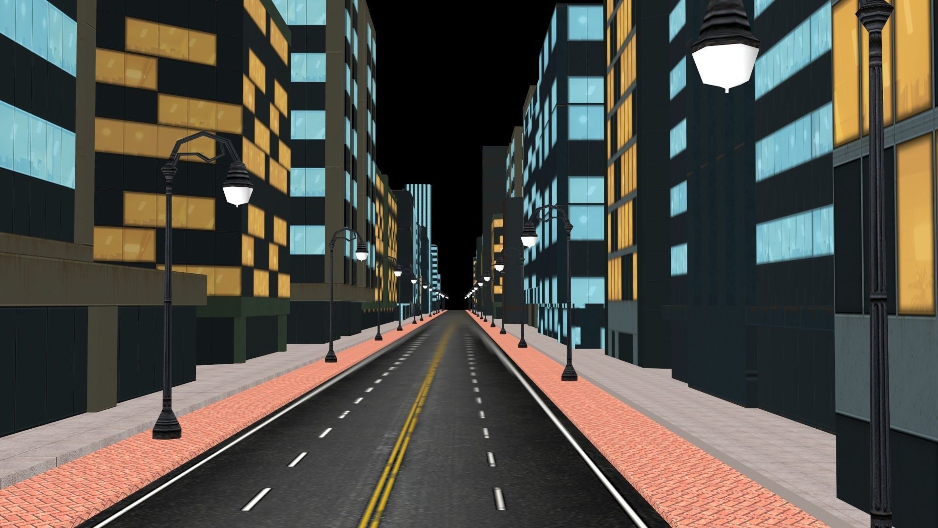 Night Racing Kit 3D Model with City Lights 2025 Low-poly 3D model_10