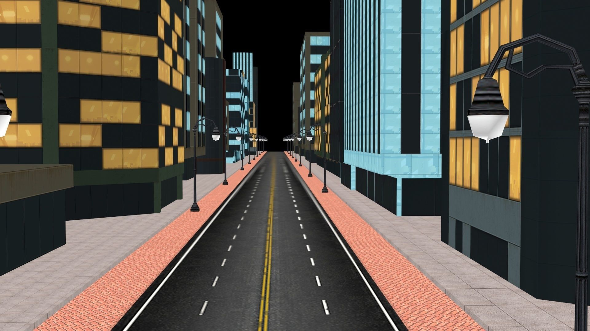 Night Racing Kit 3D Model with City Lights 2025 Low-poly 3D model_5