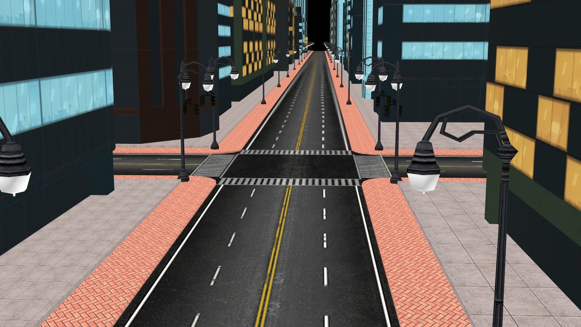 Night Racing Kit 3D Model with City Lights 2025 Low-poly 3D model_1