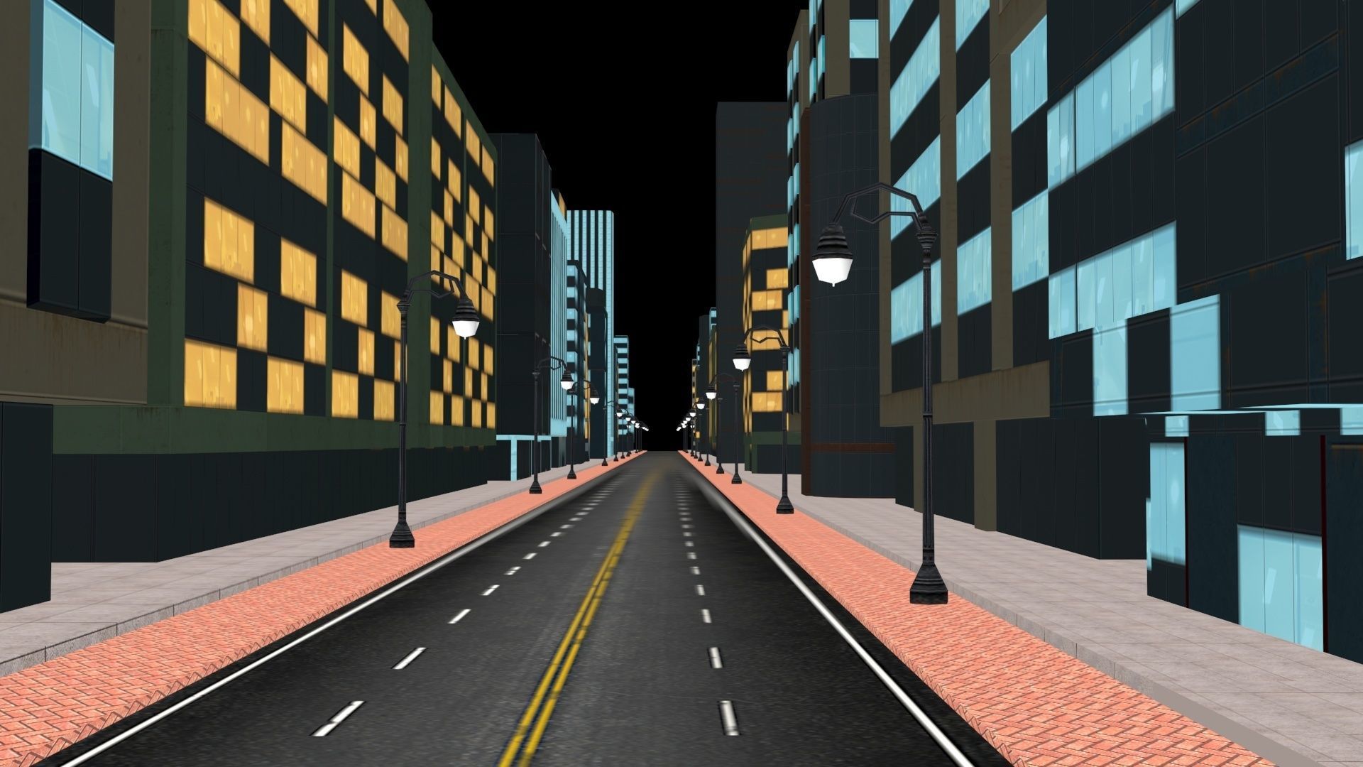 Night Racing Kit 3D Model with City Lights 2025 Low-poly 3D model_11