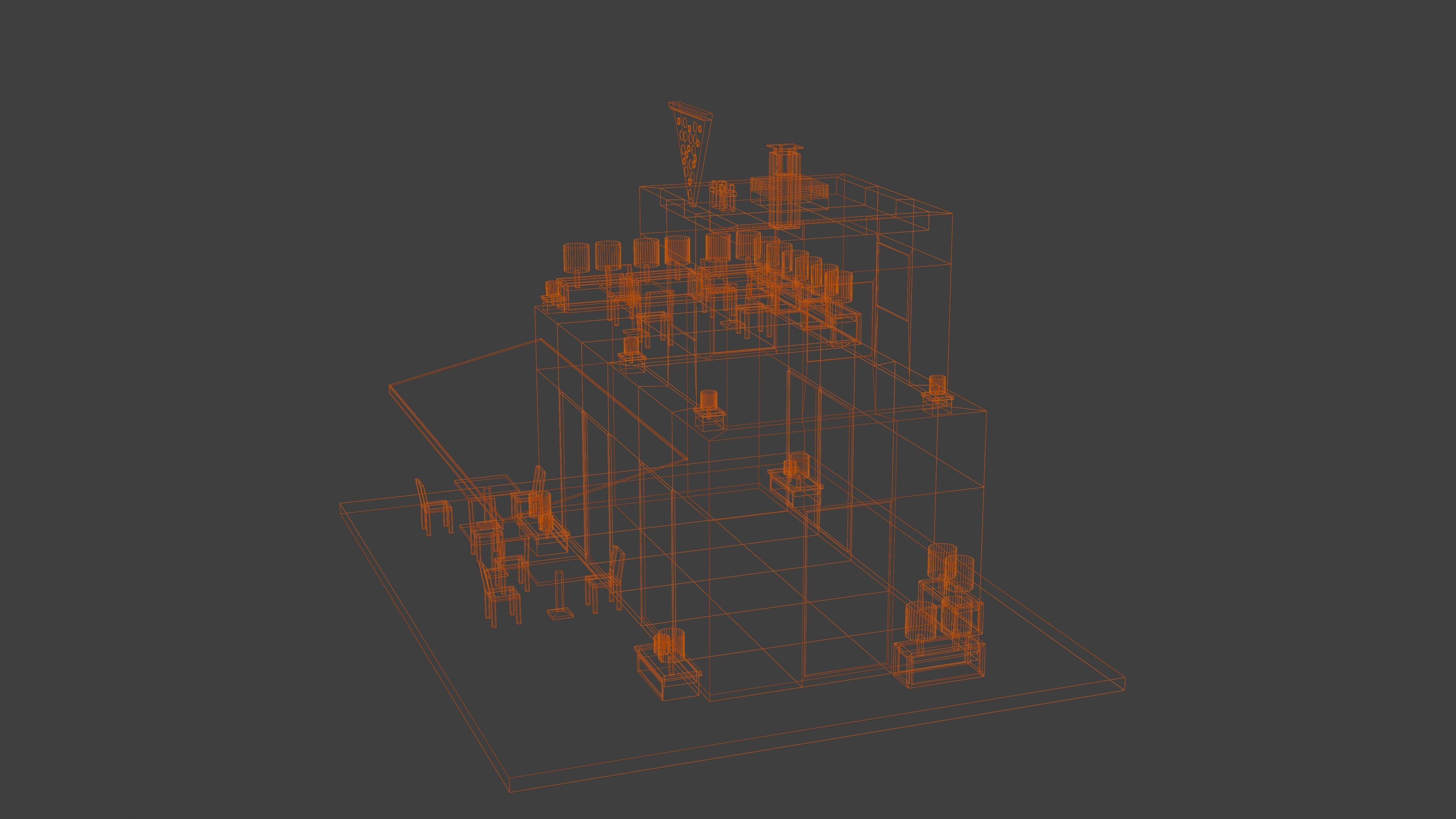 Coffee - Pizza and Donut Shop Low-poly 3D model_20