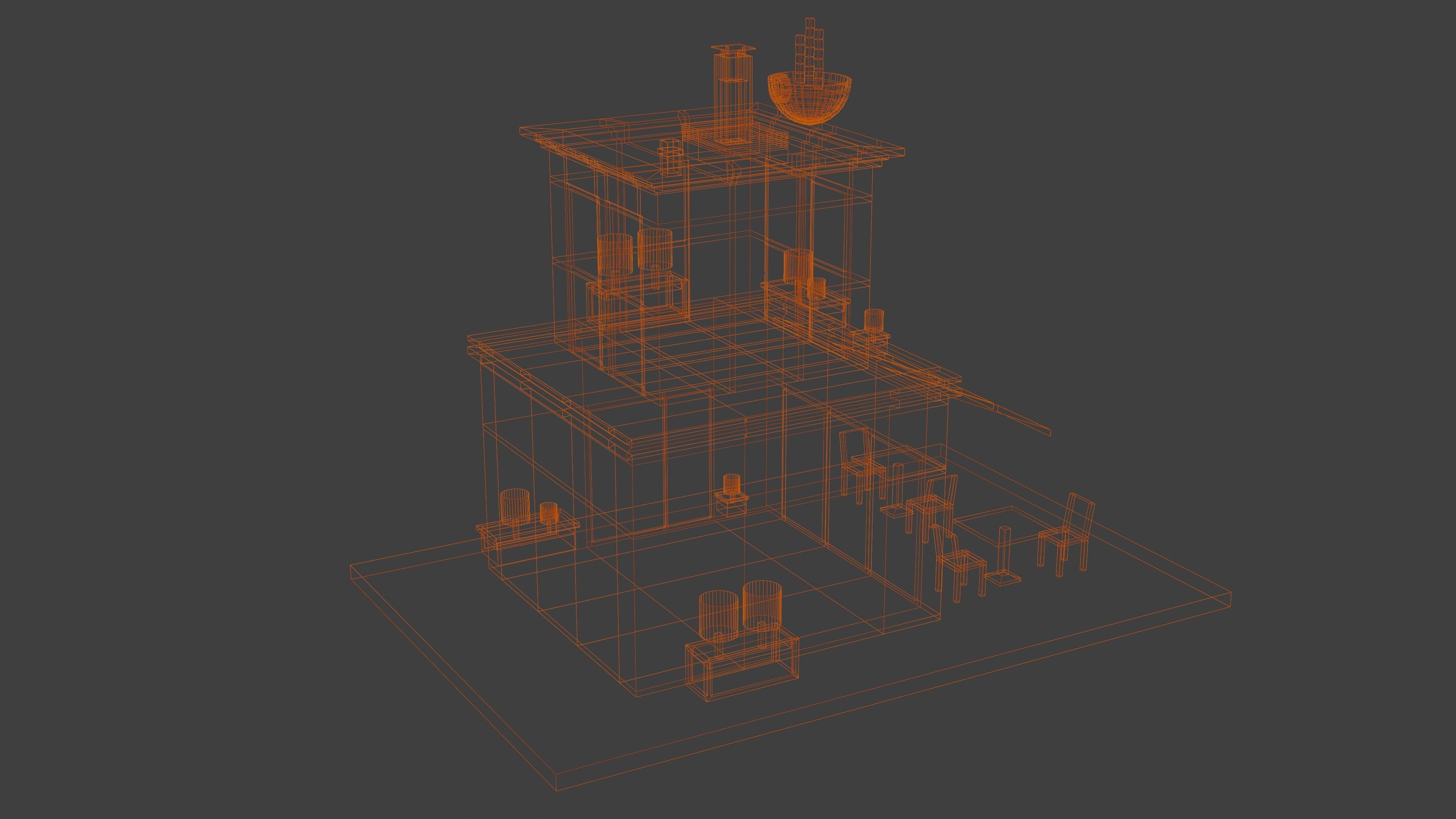 Coffee - Pizza and Donut Shop Low-poly 3D model_12