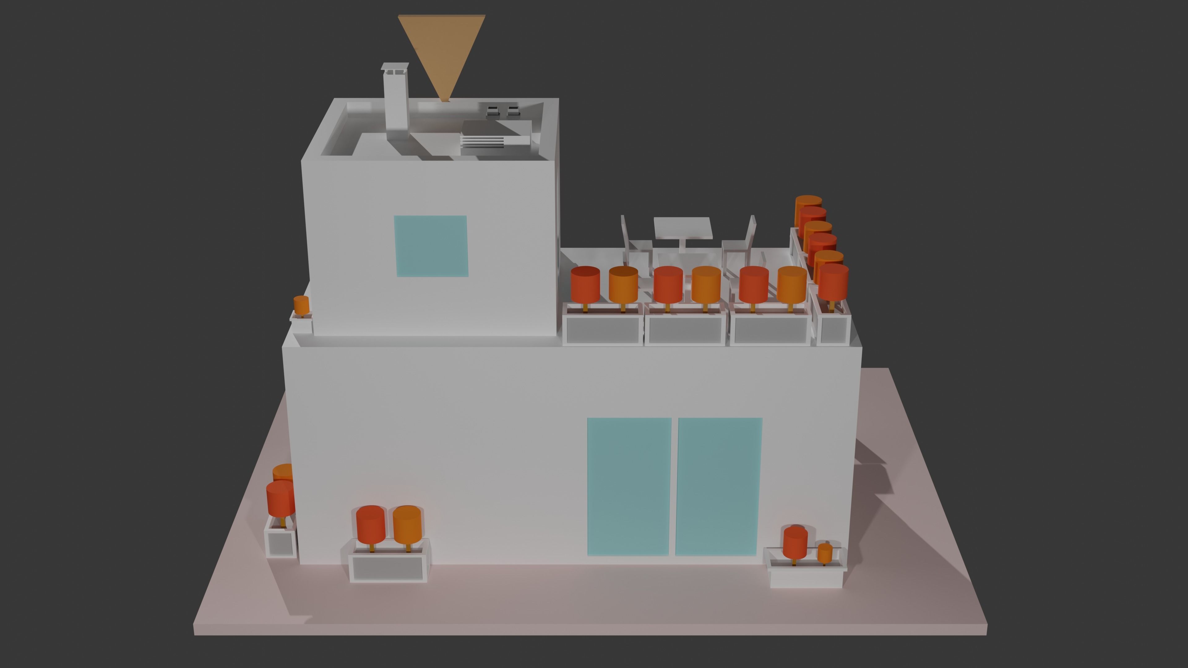 Coffee - Pizza and Donut Shop Low-poly 3D model_15